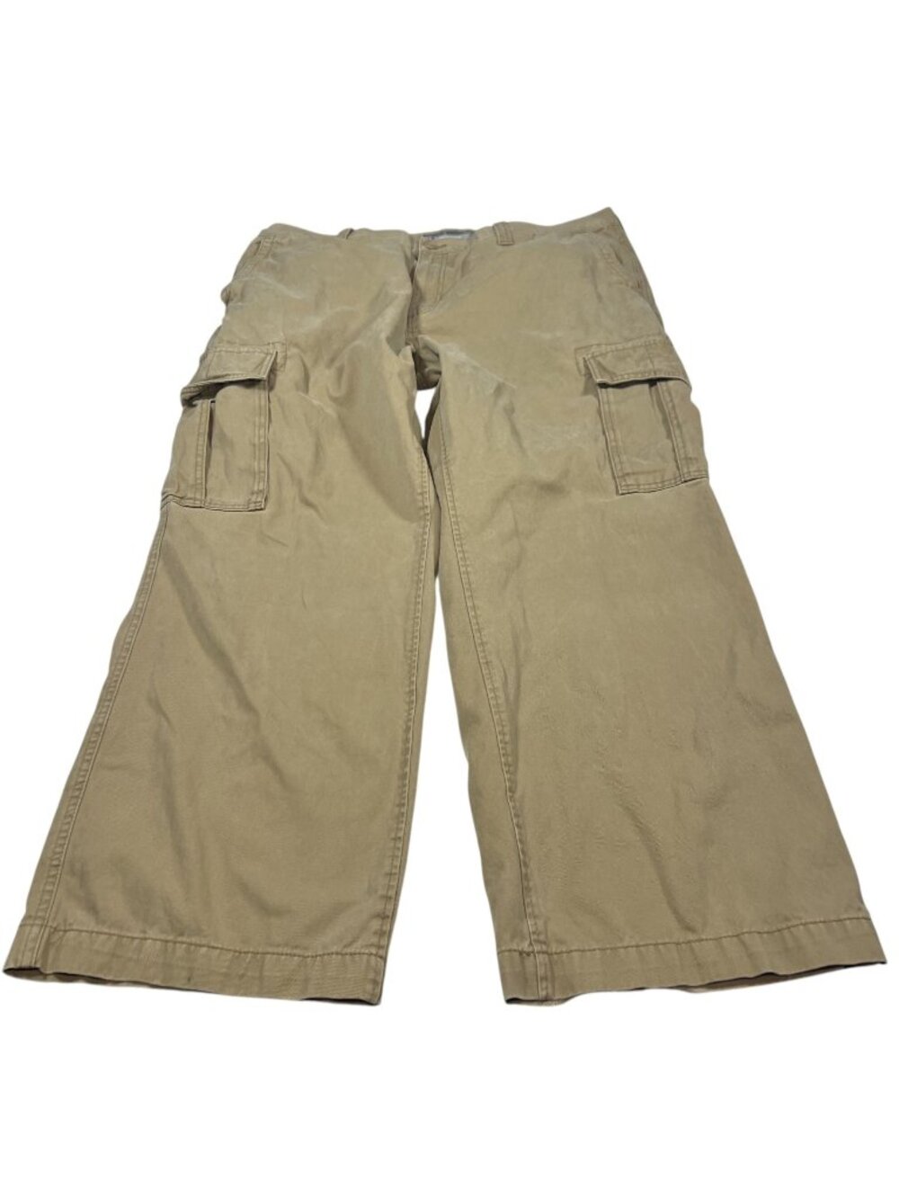 Vintage Y2K Old Navy Mens Khaki Baggy Wide Leg Cargo Pants Size 40x30 Utility